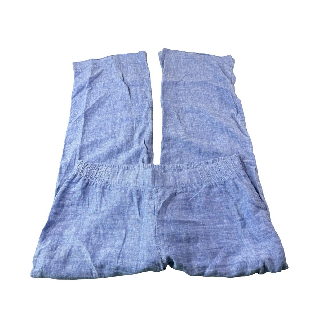 Lilly Pulitzer Blue Pure Linen Wide Leg Lounge Womens Pant Size XL Mint